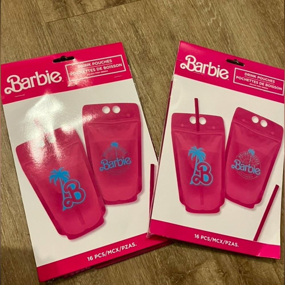 Barbie movie drink reusable drink pouches pack of 16